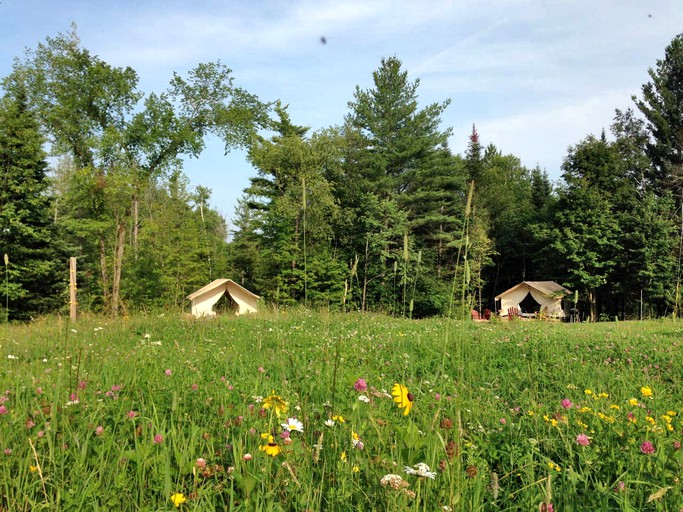 Glamping tent cabin rental near Indian Lake, Upstate New York