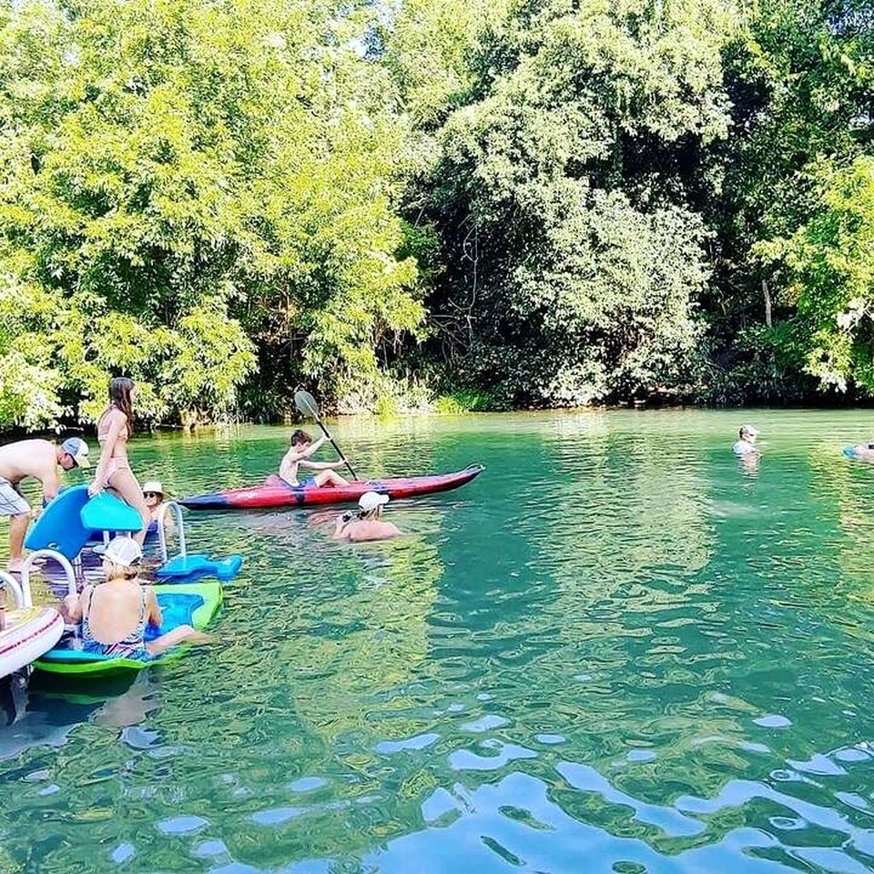A Fun Family Getaway: Luxurious Safari Tent on the San Marcos River near Seguin, Texas