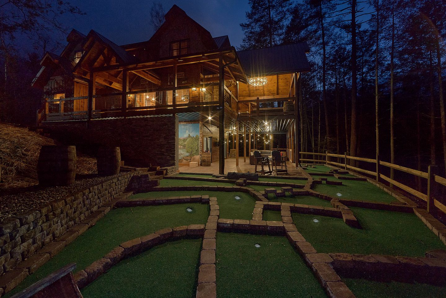 Family Glamping in Sevierville, Tennessee in Amazing Rental with Indoor Pool and Putt Putt Golf