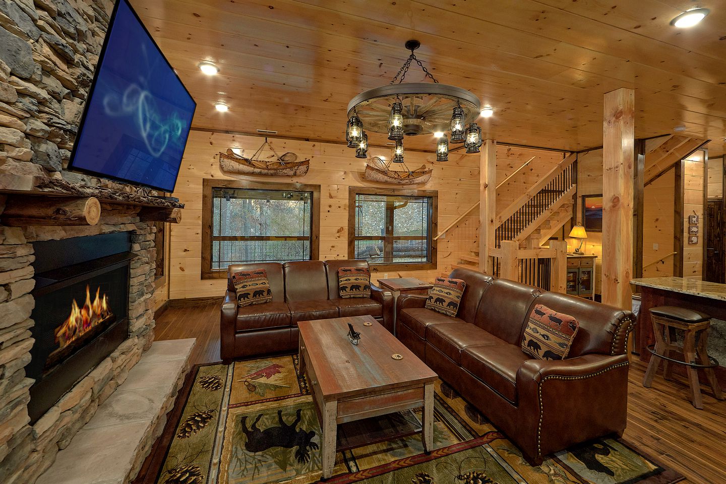 Family Glamping in Sevierville, Tennessee in Amazing Rental with Indoor Pool and Putt Putt Golf