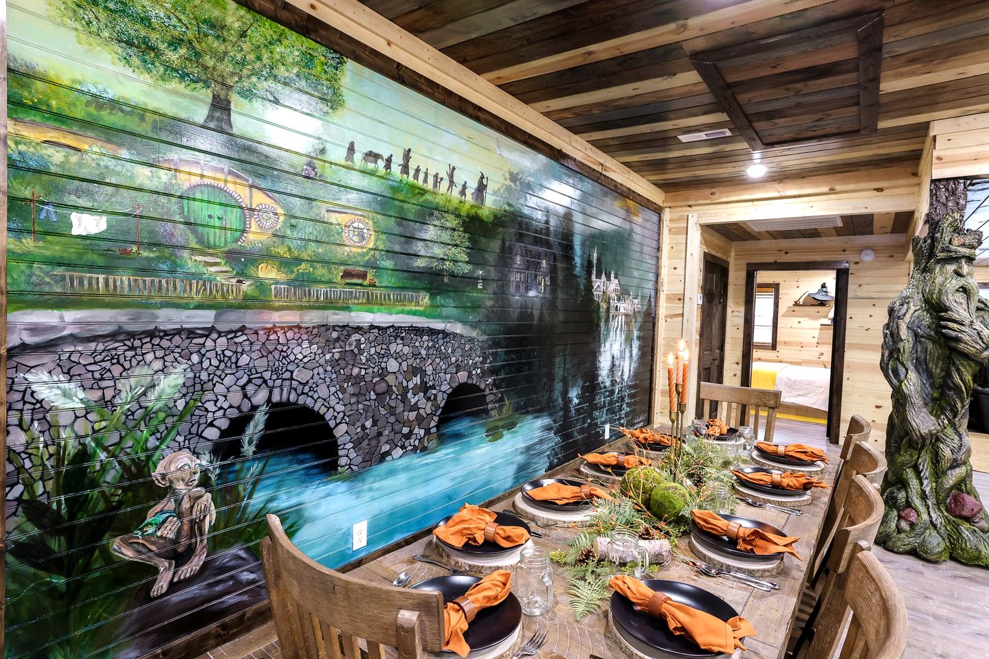 Fantasy Themed Funky Cabin with Hot Tub and Game Room, Perfect for a Whimsical Family Getaway to the Great Smoky Mountains