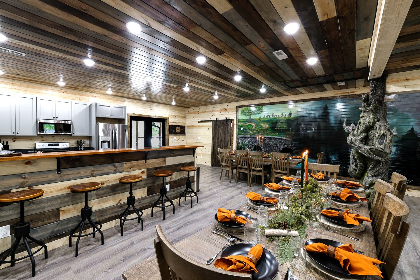 Fantasy Themed Funky Cabin with Hot Tub and Game Room, Perfect for a Whimsical Family Getaway to the Great Smoky Mountains