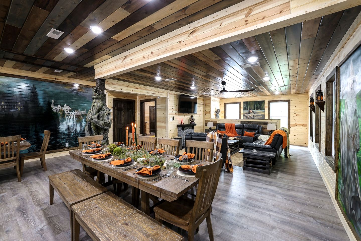 Fantasy Themed Funky Cabin with Hot Tub and Game Room, Perfect for a Whimsical Family Getaway to the Great Smoky Mountains