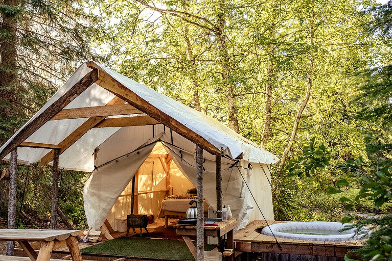 Serene Safari Tent Nestled in the Woods in Columbia-Shuswap, British Columbia