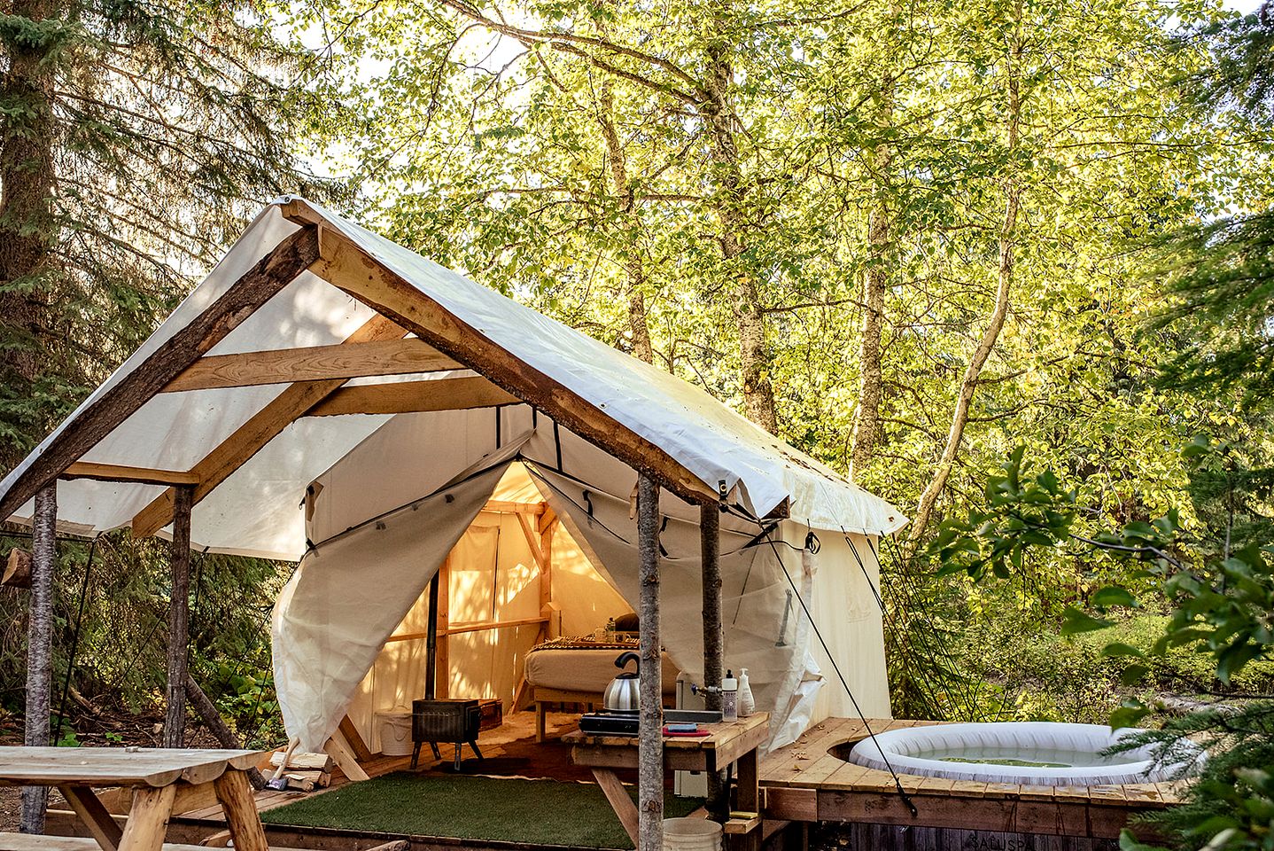 Serene Safari Tent Nestled in the Woods in Columbia-Shuswap, British Columbia