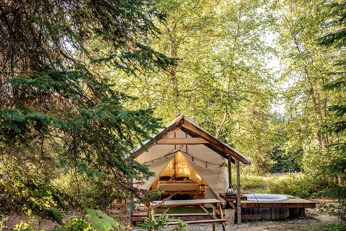 Serene Safari Tent Nestled in the Woods in Columbia-Shuswap, British Columbia