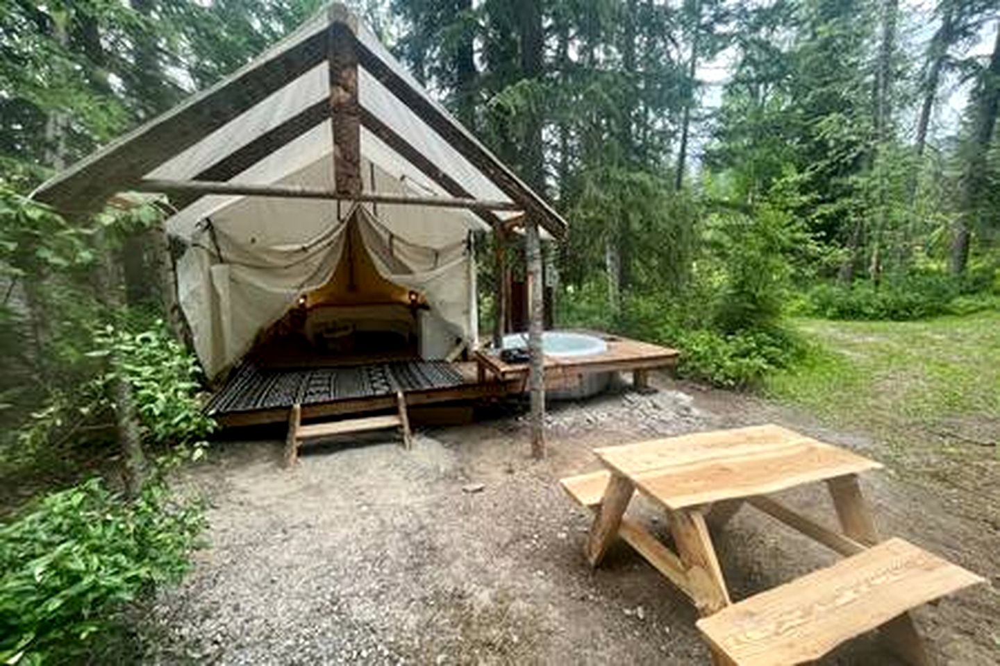 Tranquil Safari Tent with Outdoor Shower in Columbia-Shuswap, British Columbia