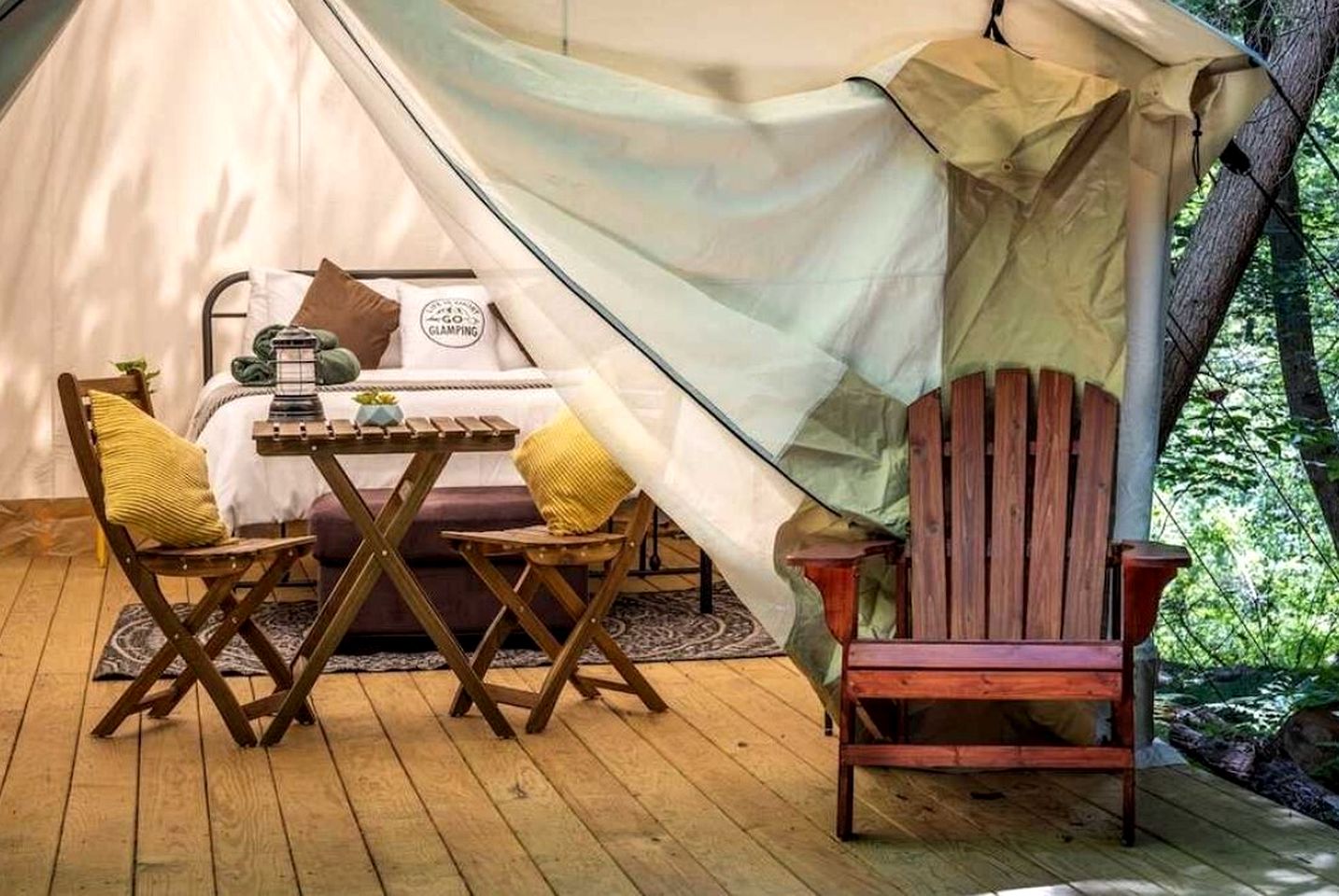 Spacious Group Glamping Site with Safari Tents, BBQ Gazebo, Fire Pits, Forest Trails in Broadalbin, New York