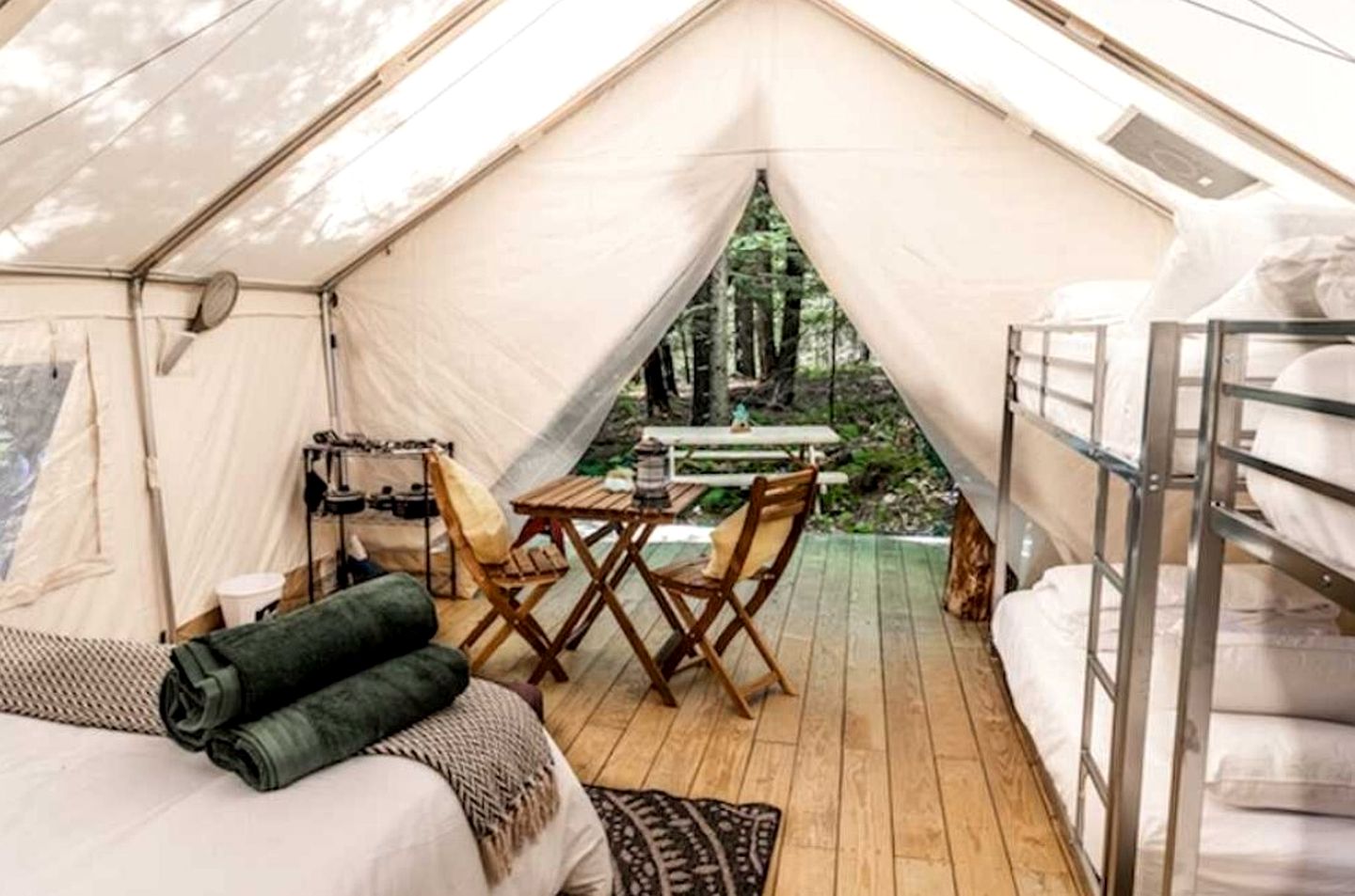 Spacious Group Glamping Site with Safari Tents, BBQ Gazebo, Fire Pits, Forest Trails in Broadalbin, New York