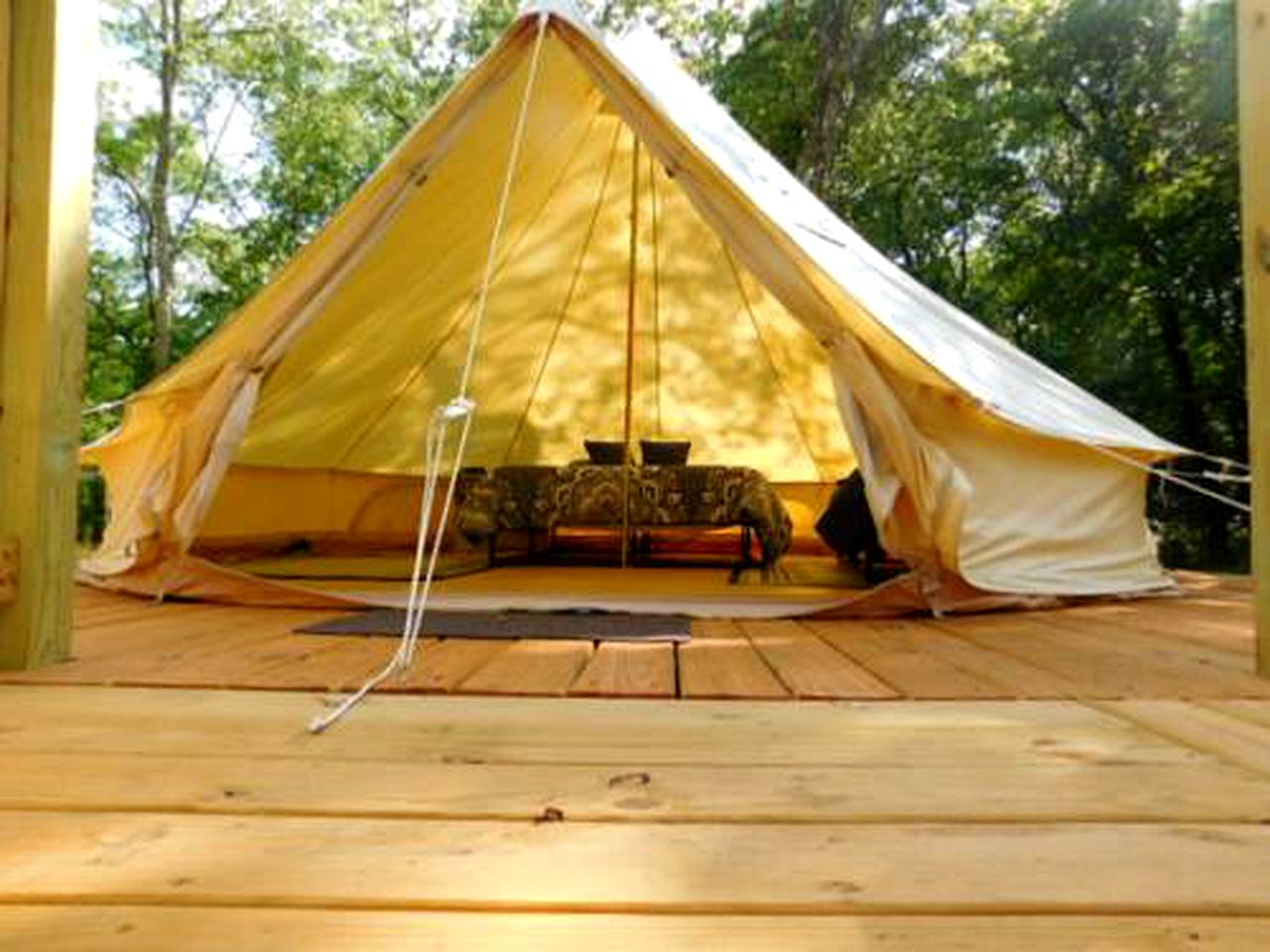 Secluded Bell Tent for a Camping Getaway near Broken Bow in Oklahoma