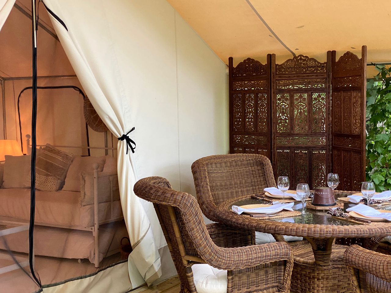 Serene Safari Tent Surrounded by Peaceful Woodland in Signal Mountain, Tennesse