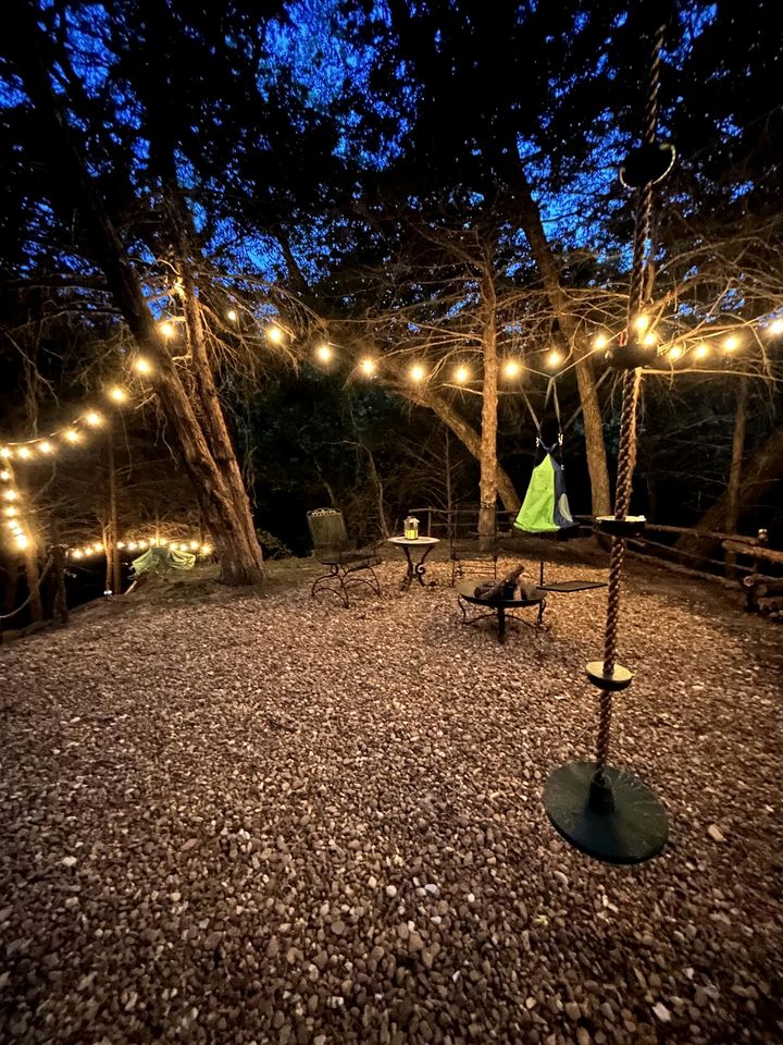 Unique Jungle-Style Glamping RV with 8-Foot Suspended Tree Tent near Creek Trails in Forestburg, Texas