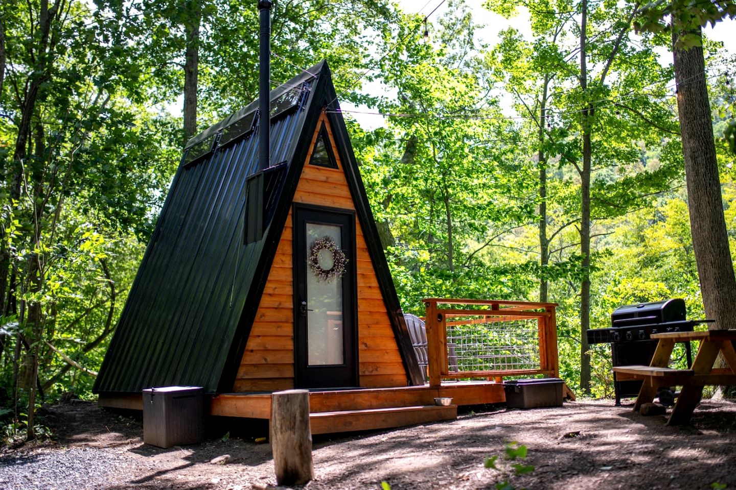 Secluded Off-Grid A-Frame Cabin with Creek Access near Abrams Creek, West Virginia
