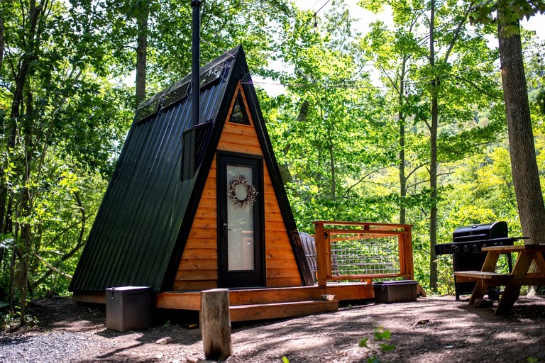 Secluded Off-Grid A-Frame Cabin with Creek Access near Abrams Creek, West Virginia