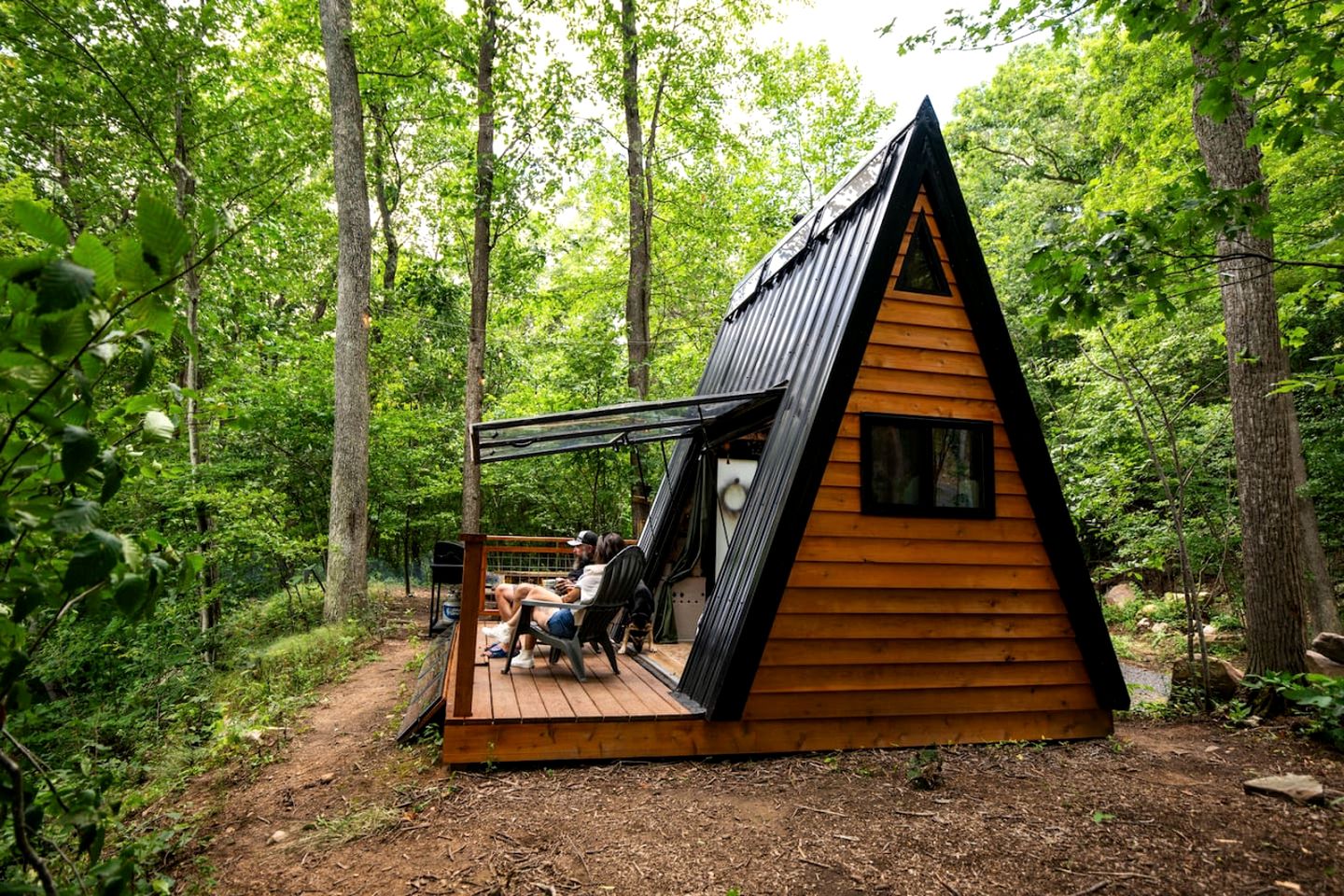 Secluded Off-Grid A-Frame Cabin with Creek Access near Abrams Creek, West Virginia