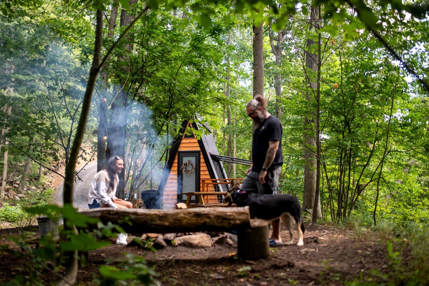 Secluded Off-Grid A-Frame Cabin with Creek Access near Abrams Creek, West Virginia