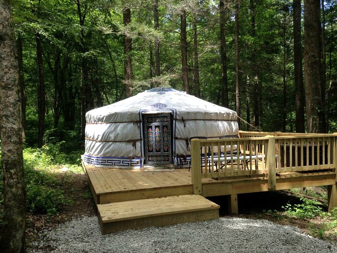 Robbinsville yurts in NC for Smoky Mountains camping.