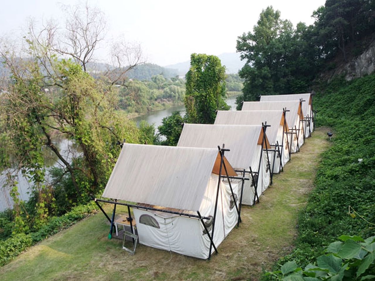 Tent near Daebudo Trail, South Korea