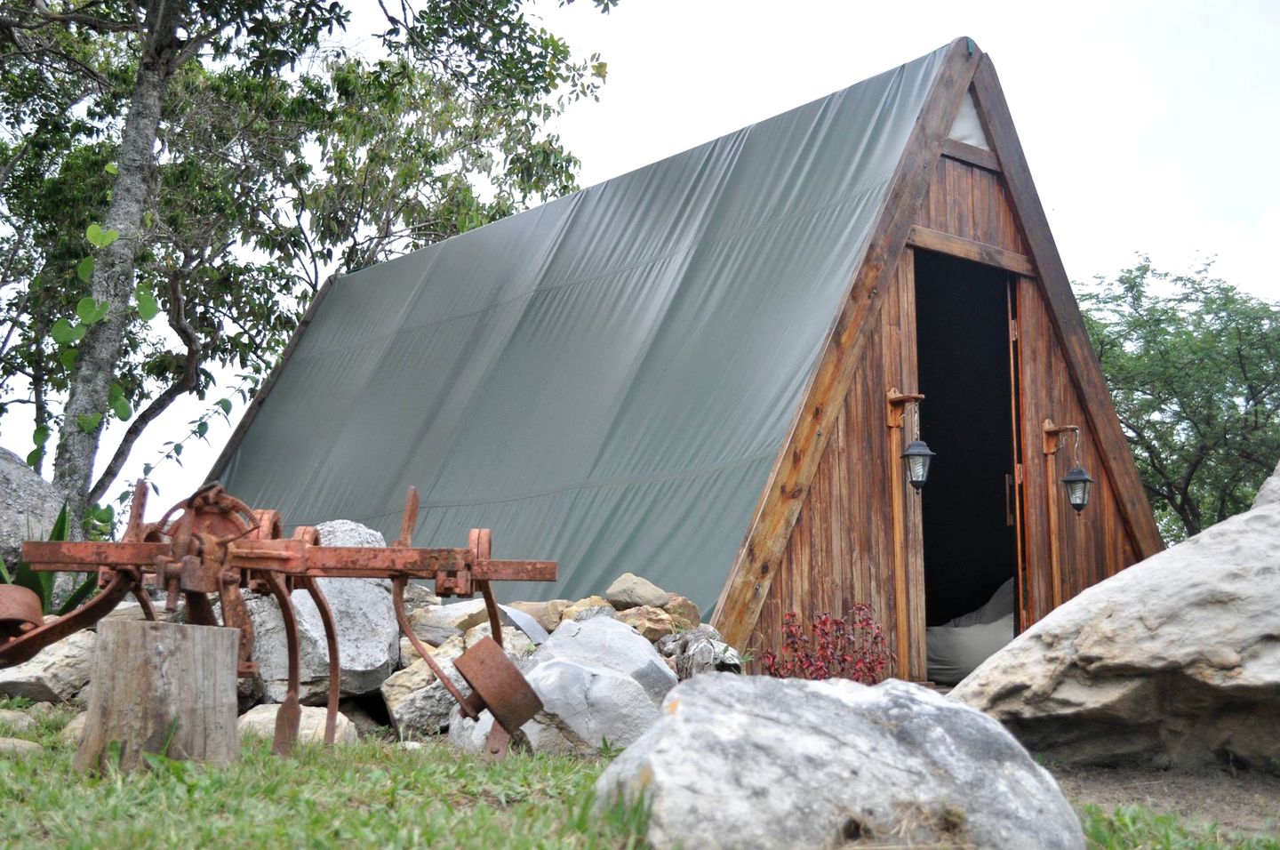 Unique A-Frame Tent Cabin Rental on Glamping Site in Northern Venezuela