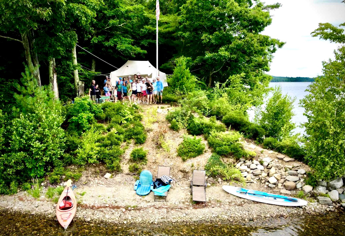 Glamping Oasis: Whole Island Vacation Rental on a Lake in Monmouth, Maine