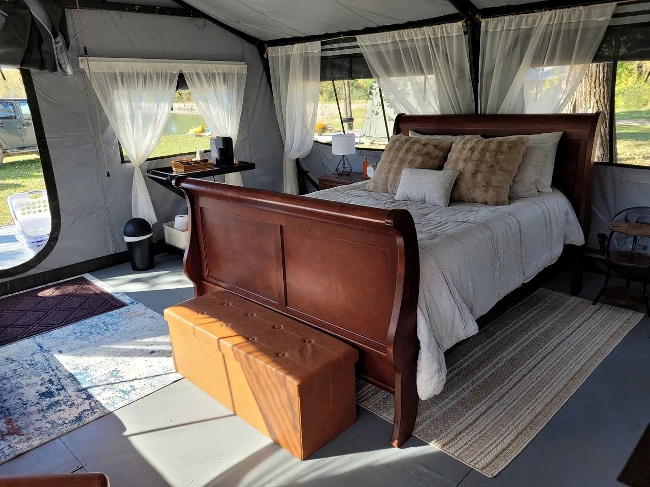 Comfortable, Pet Friendly Glamping Tent near Lake Charleston in Ashmore, Illinois