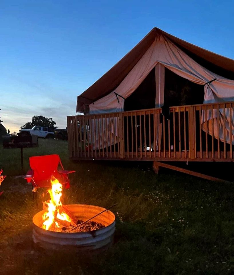 Impressive Tented Cabin with Peaceful Vistas and Fire Pit in Logan, Ohio