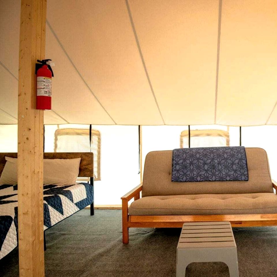 Sensational Tented Cabin Nestled Amidst Trees and Fire Pit Provided in Logan, Ohio