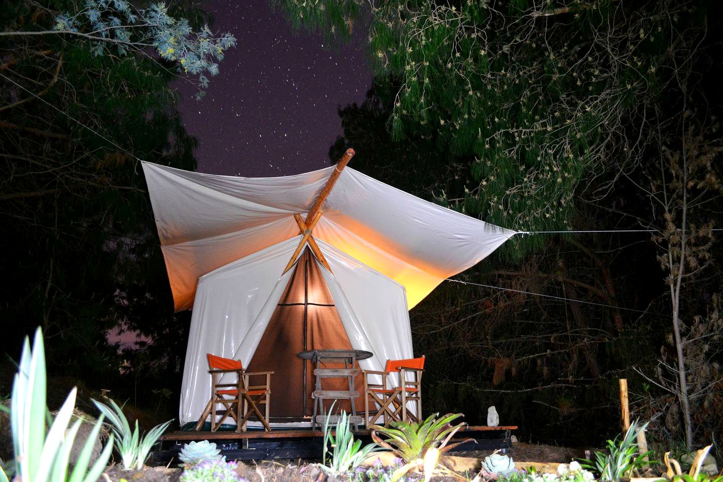 Luxury Camping Tent in a Forested Setting in Cundinamarca, Colombia
