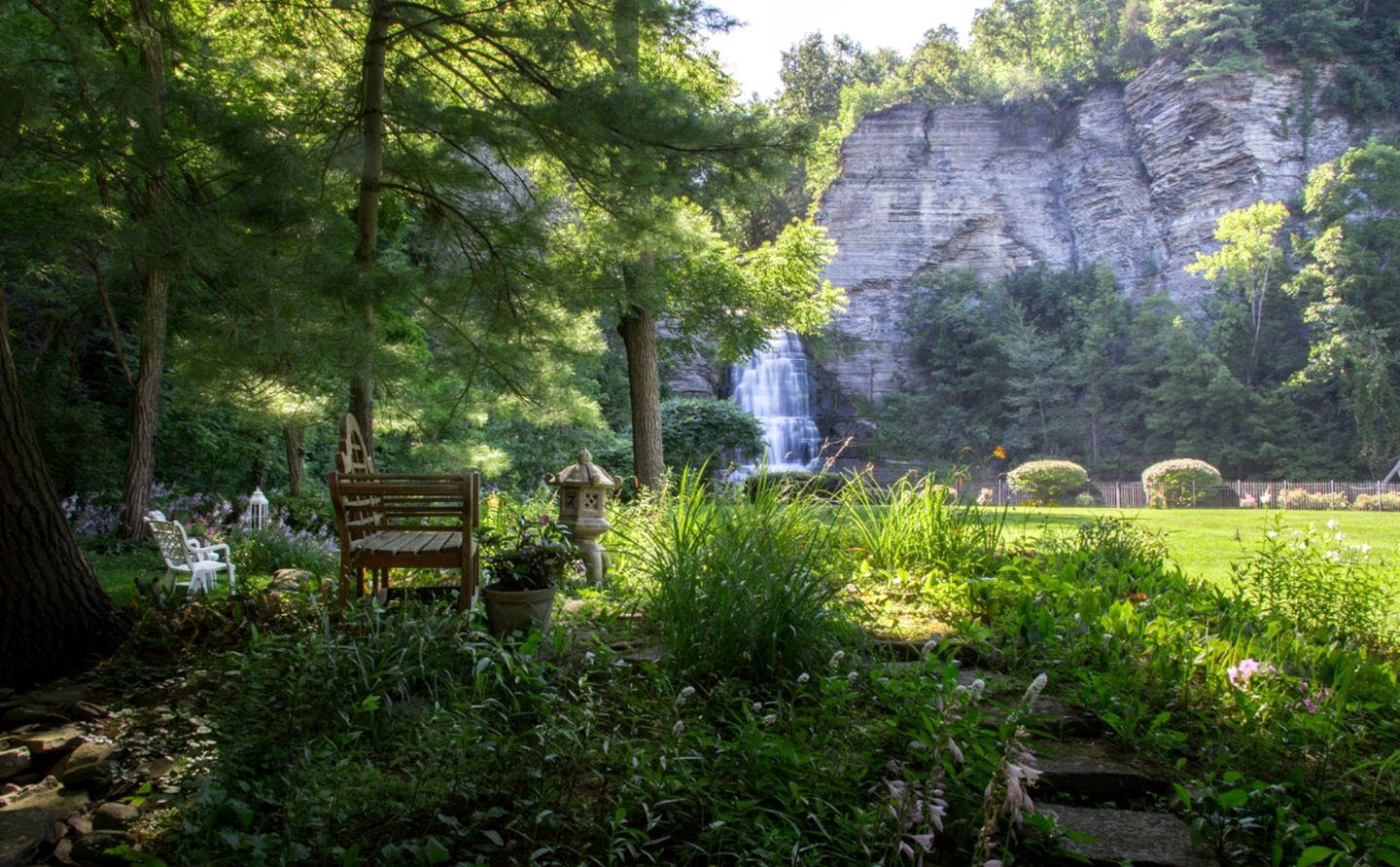 Impressive Cottage Rental with Private Waterfalls near Watkins Glen, New York