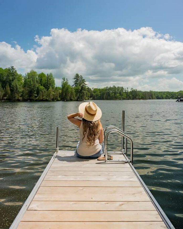 Gorgeous A-Frame with Lake Access Surrounded by Forest in Quebec, Canada