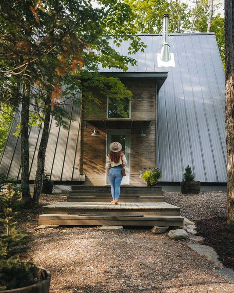 Gorgeous A-Frame with Lake Access Surrounded by Forest in Quebec, Canada