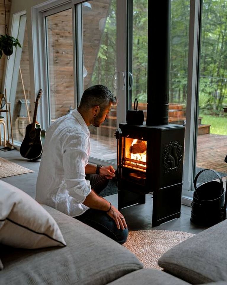 Gorgeous A-Frame with Lake Access Surrounded by Forest in Quebec, Canada
