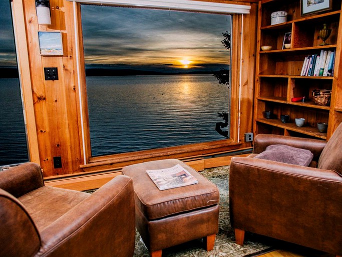 Window views from Rangeley, Maine rental's living room
