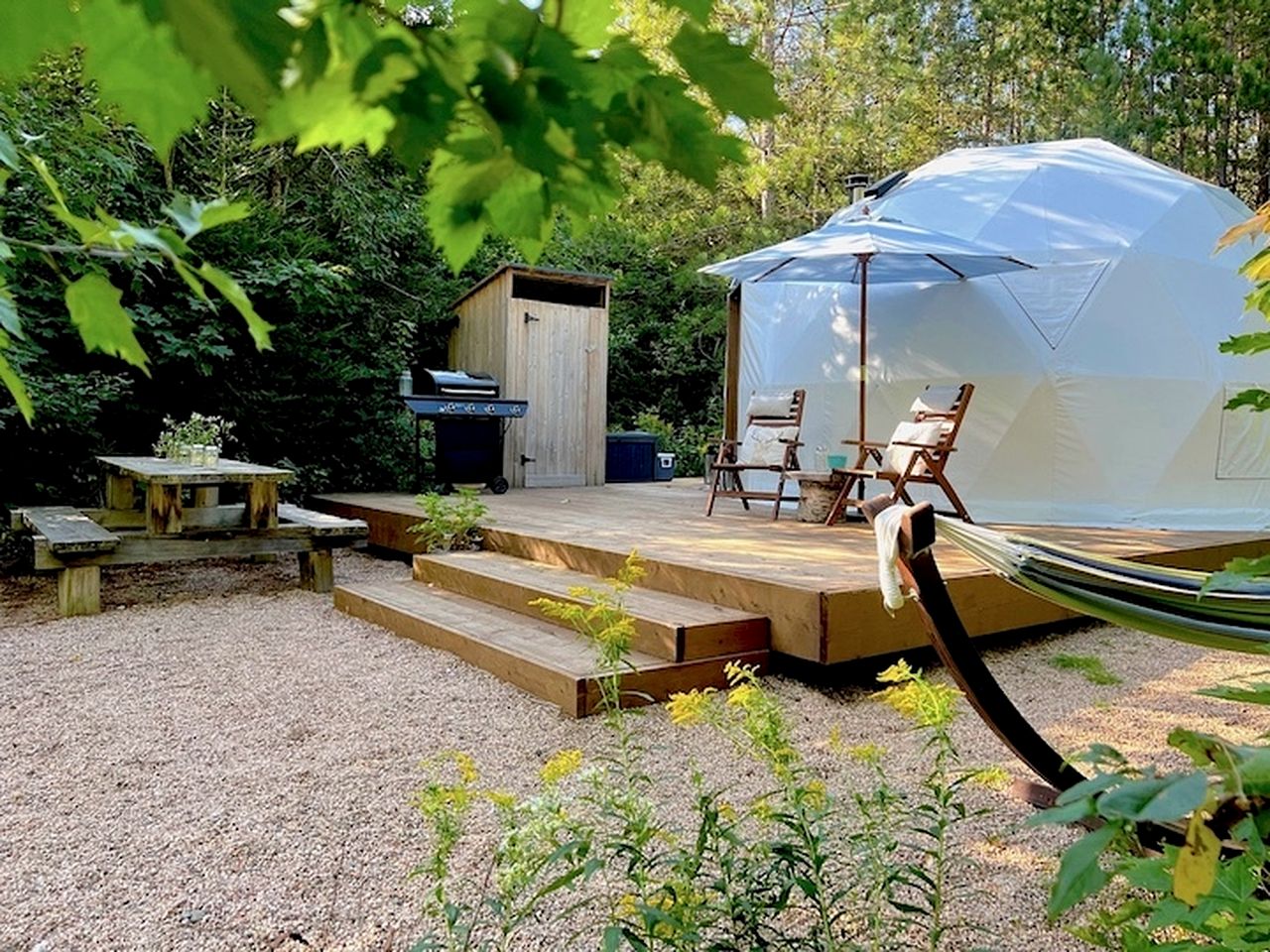 Gorgeous Modern Dome Surrounded by Nature for a Romantic Glamping Escape in Deer Lake, Ontario