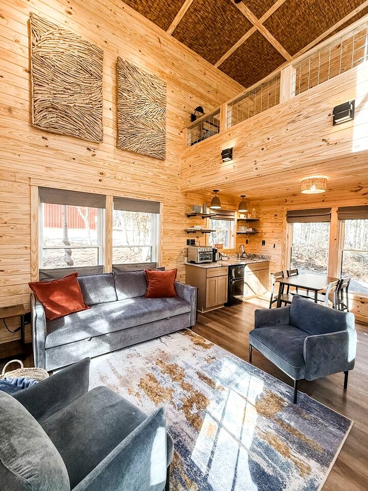 Gorgeous Modern Loft Cabin on a Working Farm by Kerrs Lake for a Unique Getaway near Henderson, North Carolina
