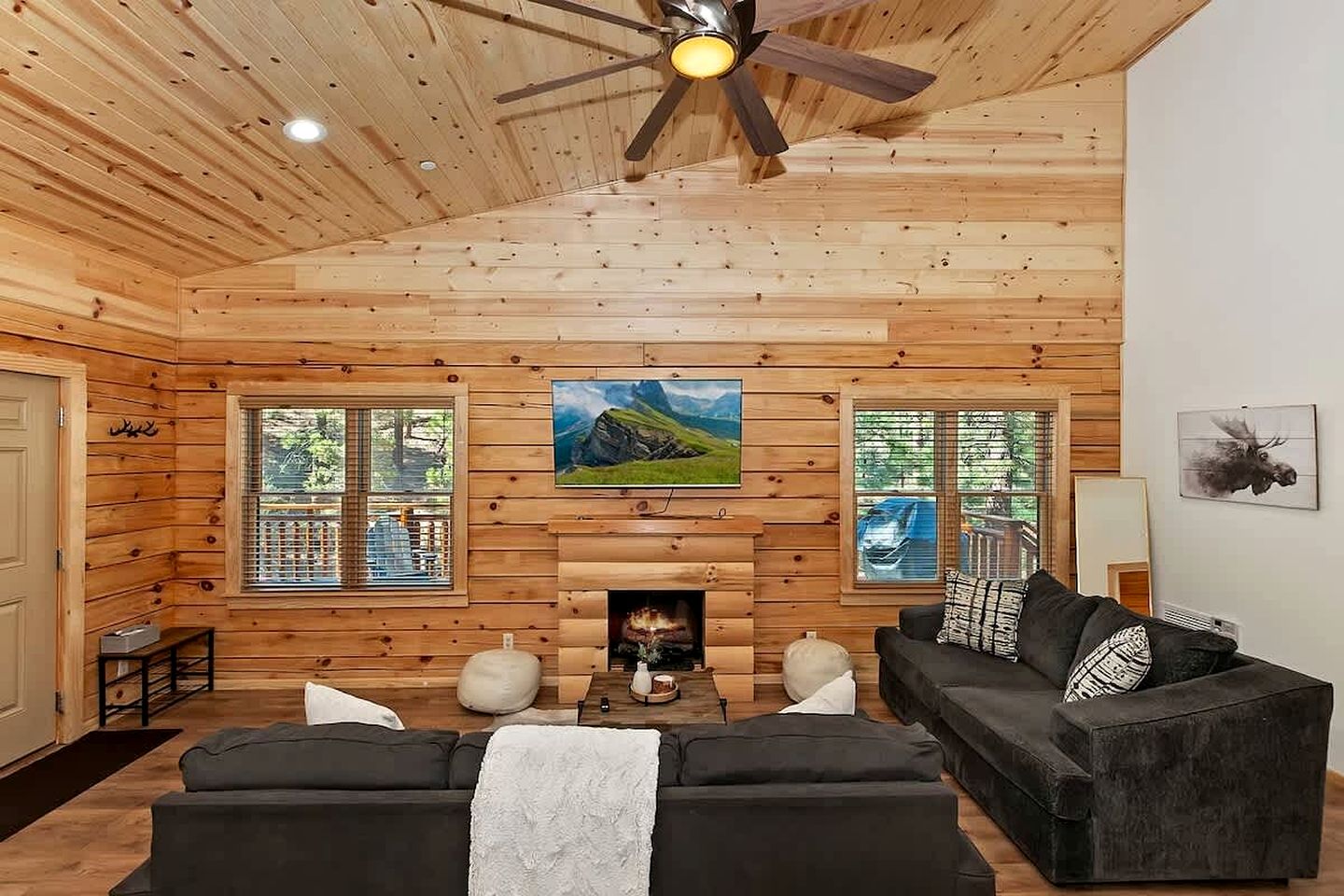 Gorgeous Modern Log Cabin Nestled in the Woods in Big Bear, California