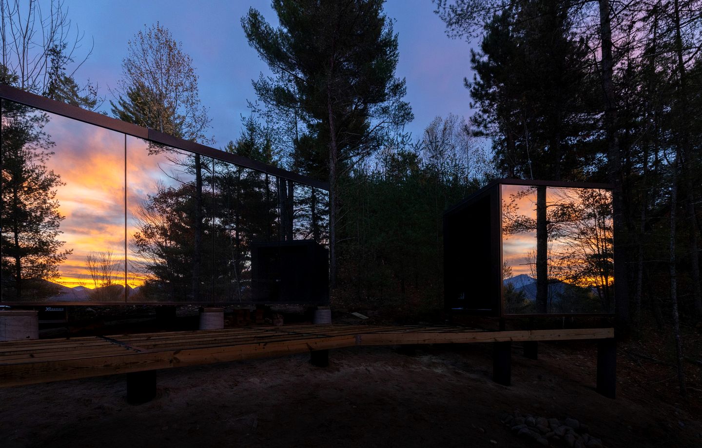 Gorgeous Scandinavian Mirror Glass Cabin in the Adirondacks for an Unforgettable Getaway in Jay, New York