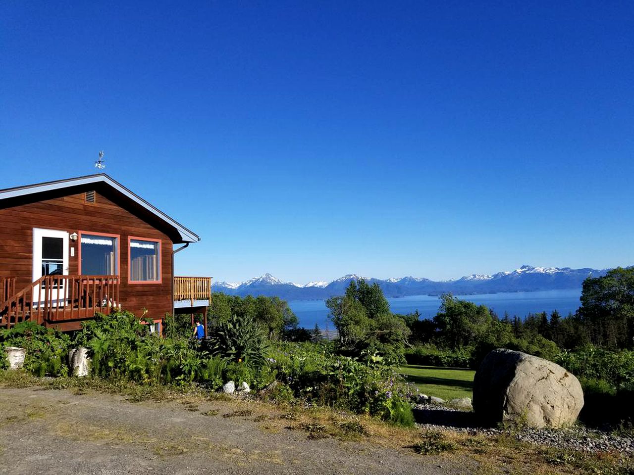 Gorgeous View from Comfortable Lodge Overlooking Kachemak Bay in Alaska