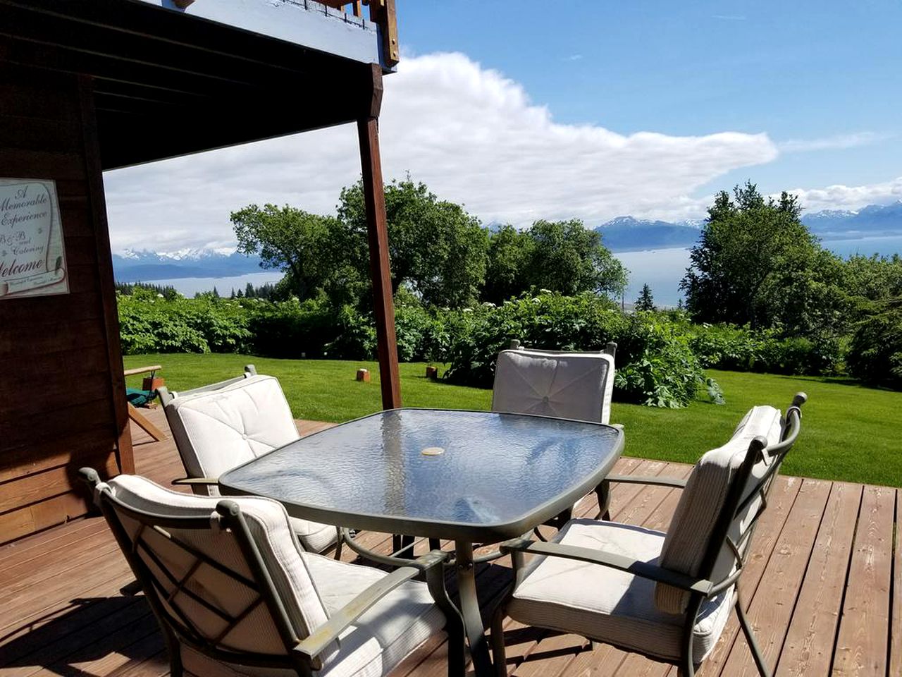 Gorgeous View from Comfortable Lodge Overlooking Kachemak Bay in Alaska