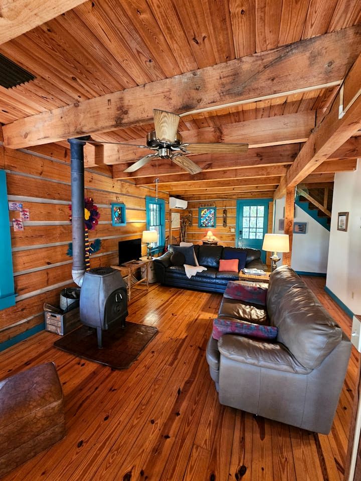 Secluded Pet Friendly Cabin on 34 Acres of North Carolina Forest, with Mountain and River views