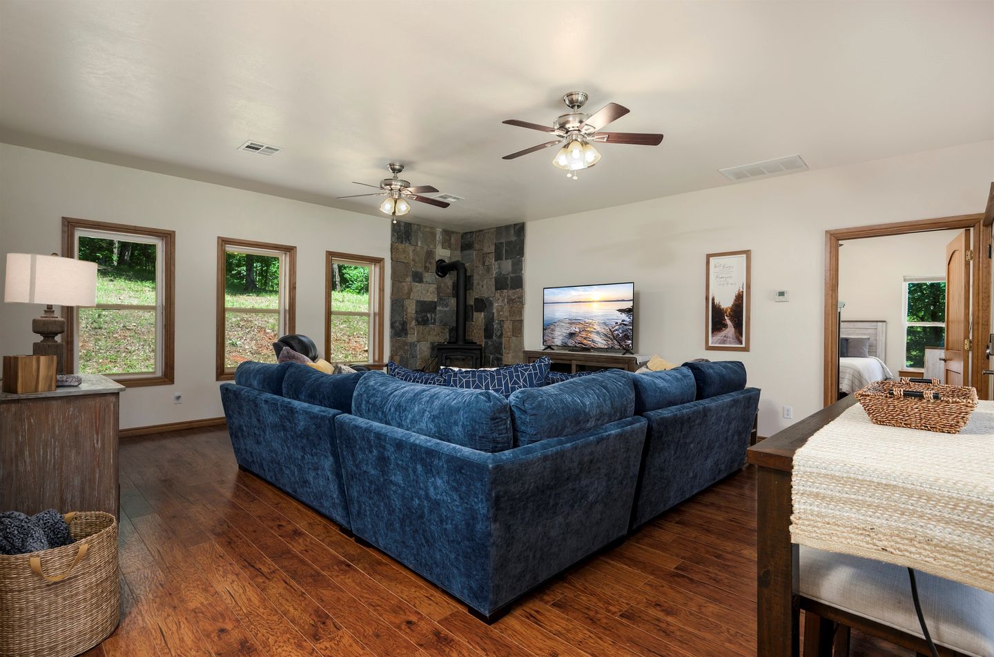 Enchanting Riverside Cabin Retreat with Mountain Views near Sardis Lake Oklahoma