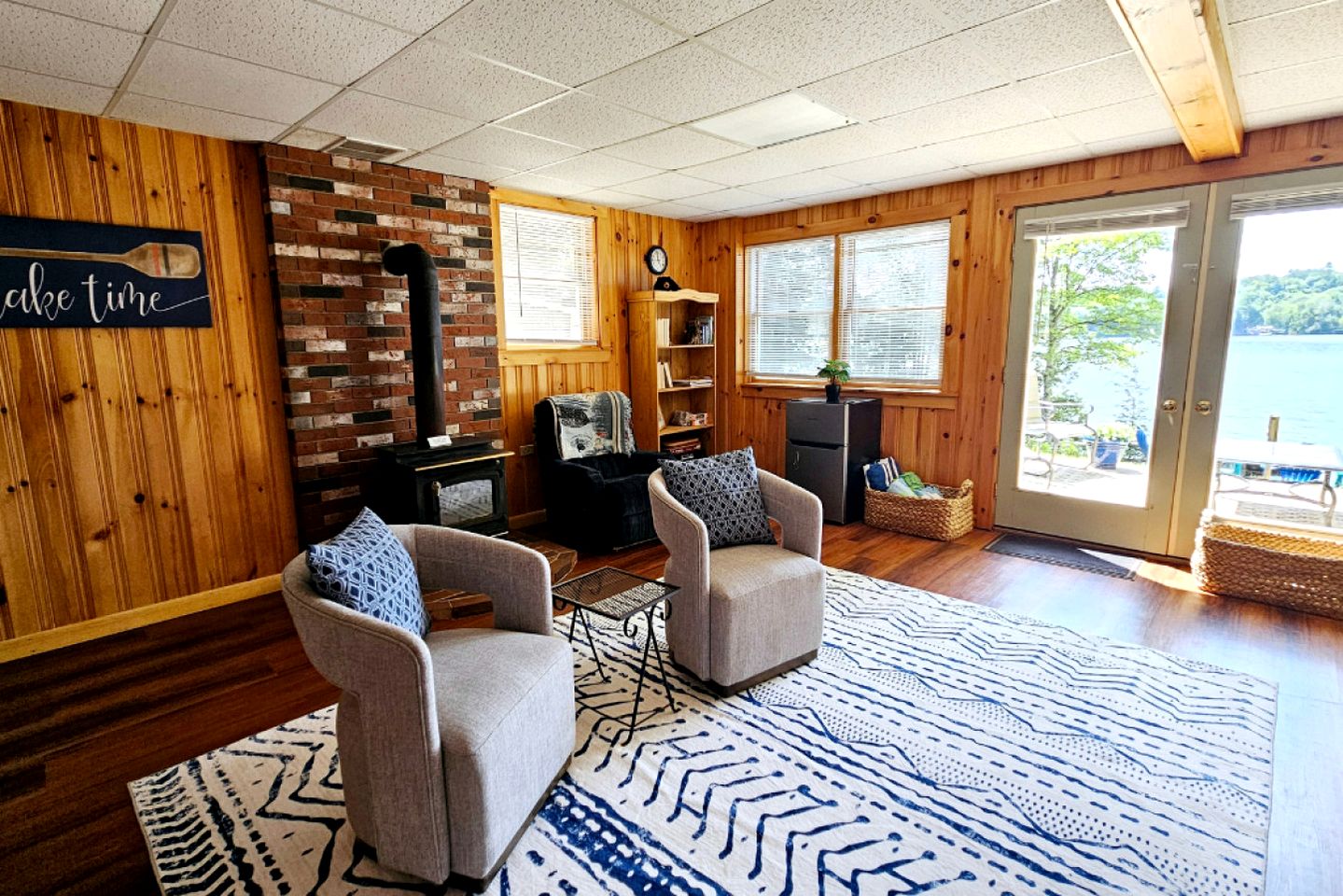 Waterfront Cabin with Dock, Kayaks & Sunset Views on Great Pond in Belgrade, Maine