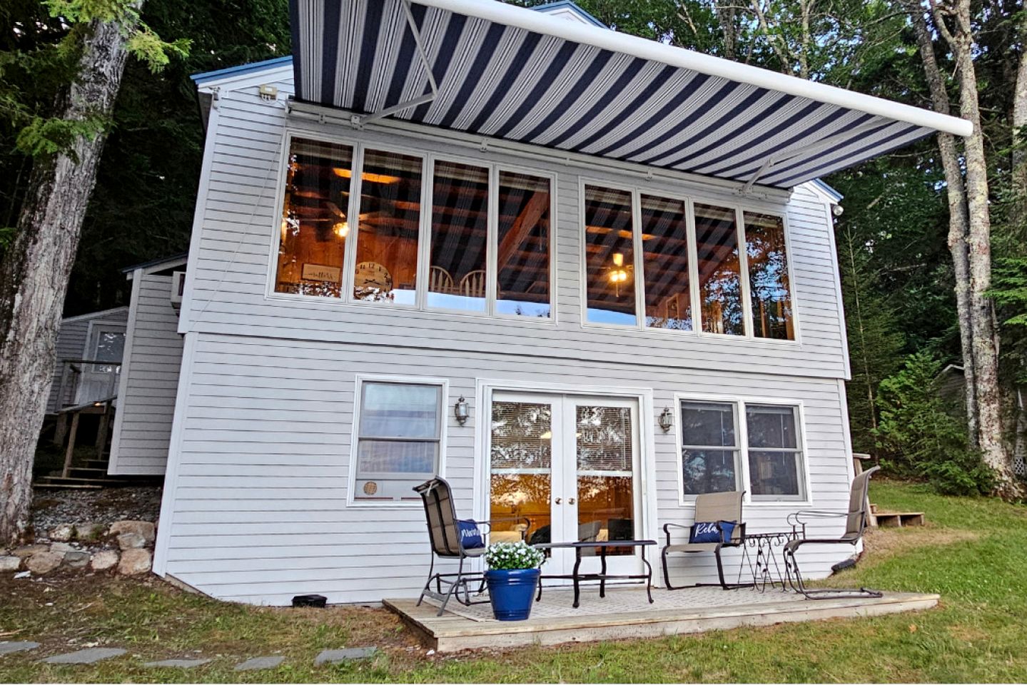 Waterfront Cabin with Dock, Kayaks & Sunset Views on Great Pond in Belgrade, Maine