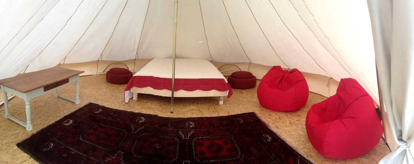 Off-The-Grid Bell Tent in the Idyllic Countryside of Lower Normandy, France