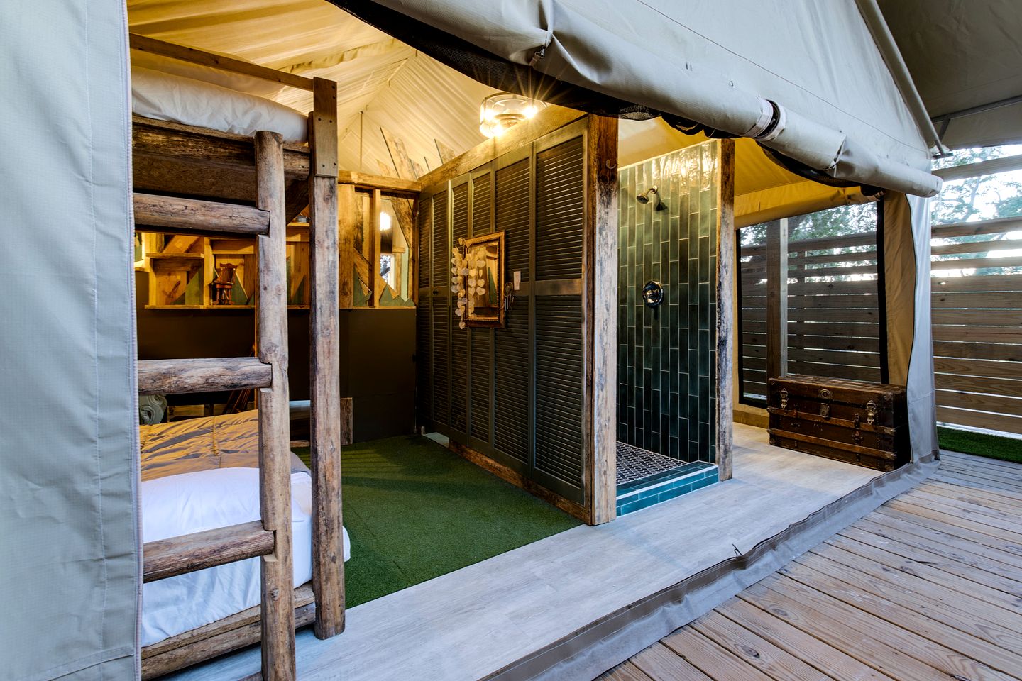 Marsh-View Treehouse Tent Glamping with Private Campsite, Wildlife Watching, BBQ, Fire Pit in Townsend, Georgia