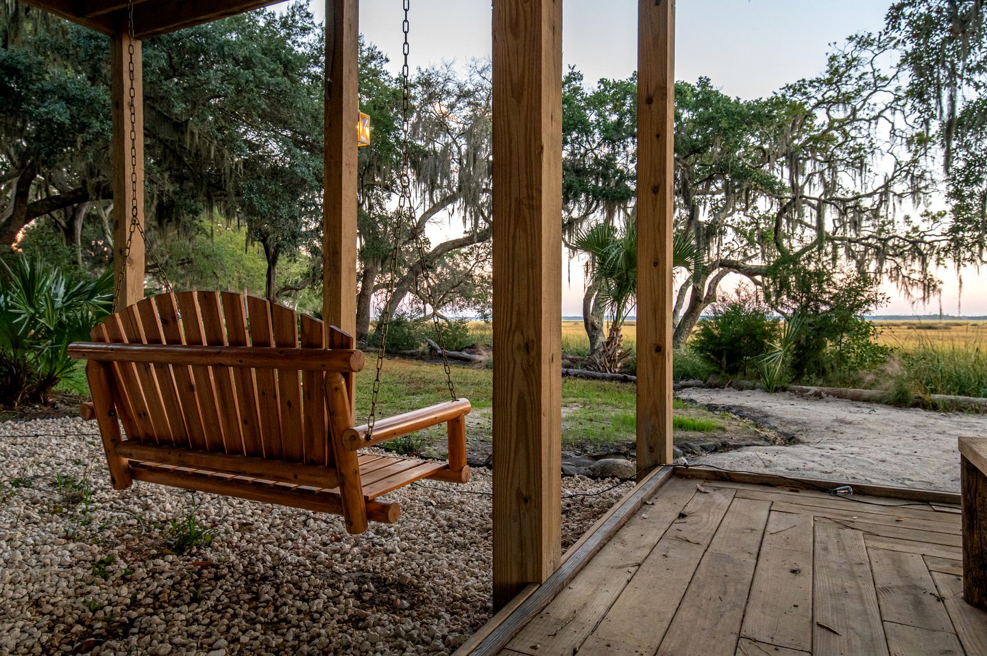 Marsh-View Treehouse Tent Glamping with Private Campsite, Wildlife Watching, BBQ, Fire Pit in Townsend, Georgia