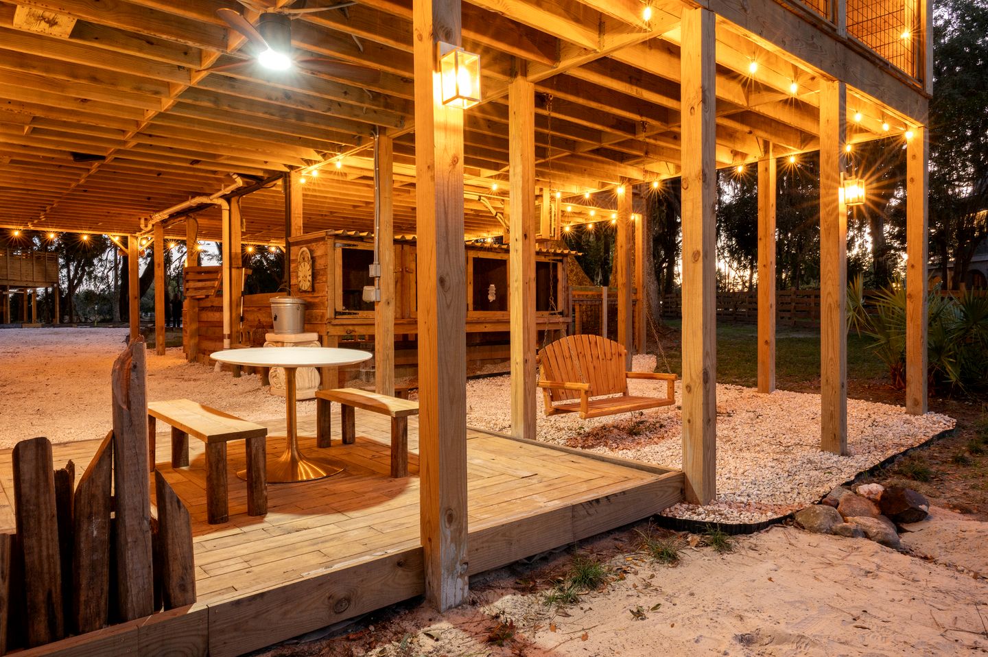 Marsh-View Treehouse Tent Glamping with Private Campsite, Wildlife Watching, BBQ, Fire Pit in Townsend, Georgia