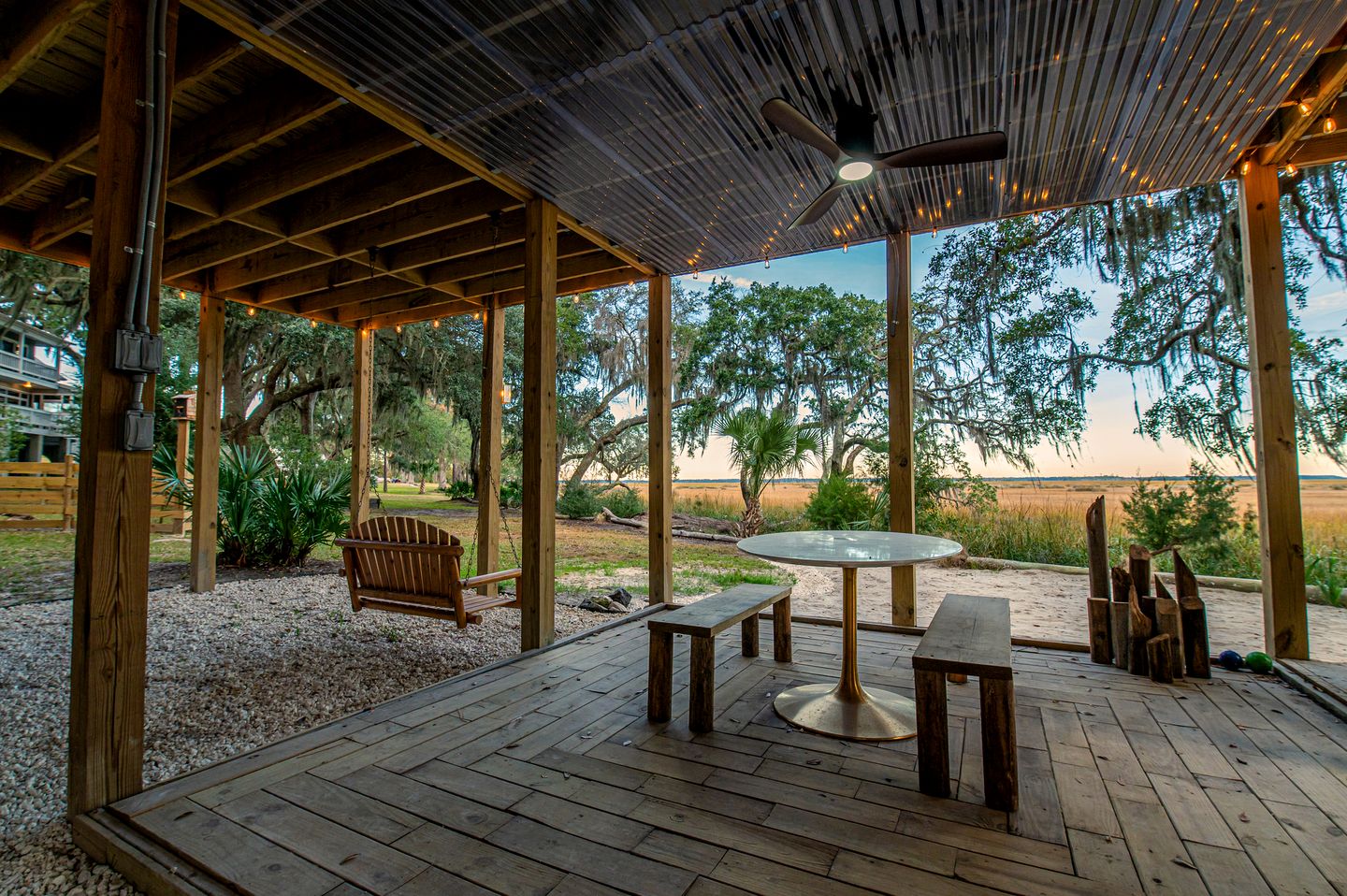 Marsh-View Treehouse Tent Glamping with Private Campsite, Wildlife Watching, BBQ, Fire Pit in Townsend, Georgia