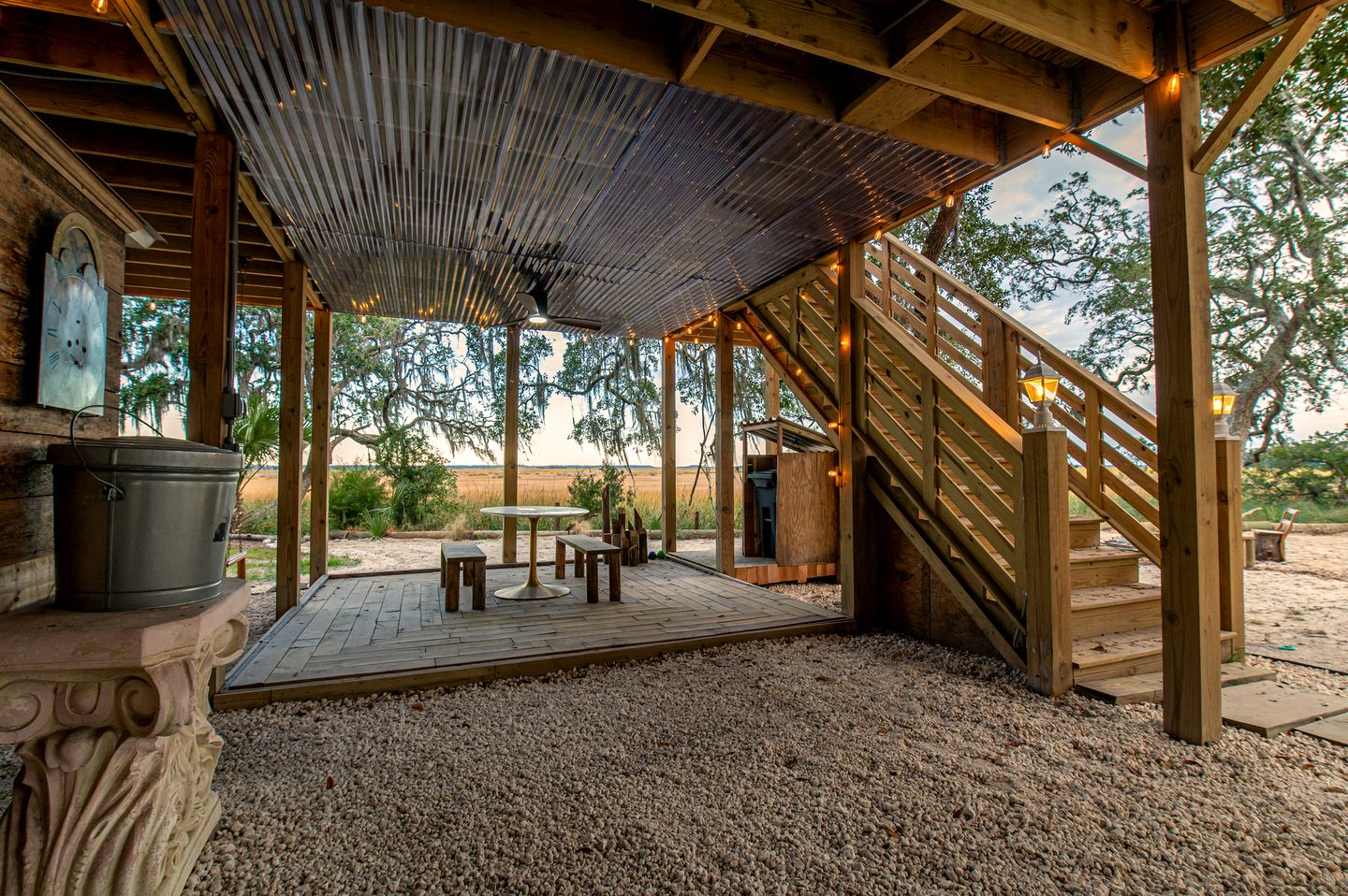 Marsh-View Treehouse Tent Glamping with Private Campsite, Wildlife Watching, BBQ, Fire Pit in Townsend, Georgia