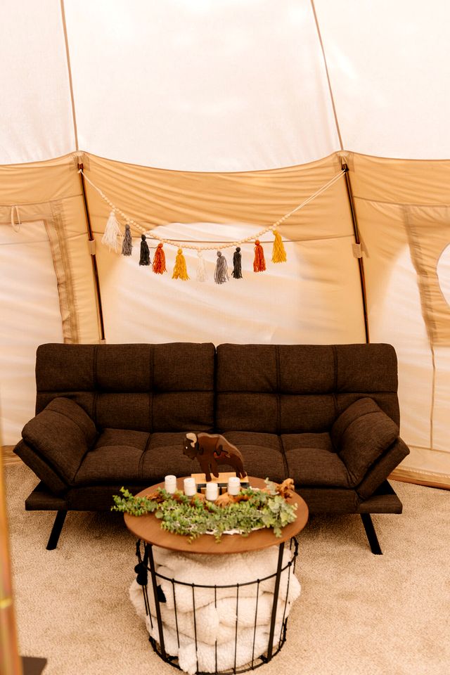 Eco-Friendly Bell Tent for a Gorgeous Glamping Retreat in West Yellowstone near Henry's Lake